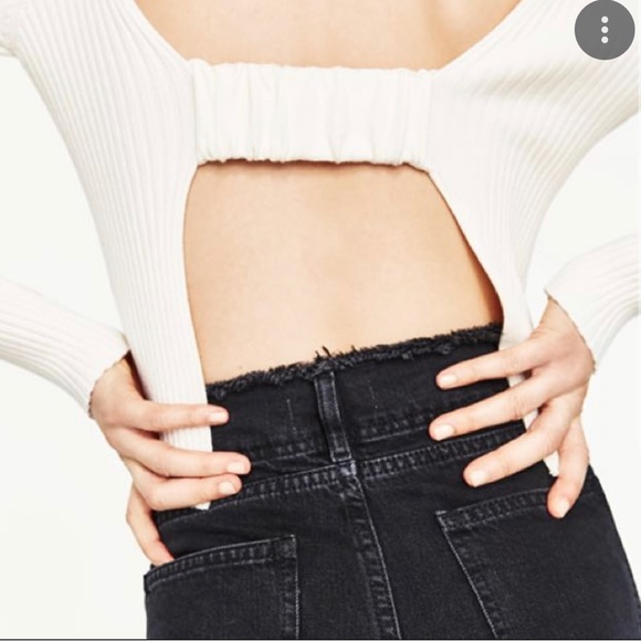 Zara Ribbed Top with Open Back - Picture 3 of 3